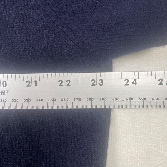 Clark & Gregory 100% Cashmere Sweater Navy Blue Size L Made in Scotland - Picture 9 of 11